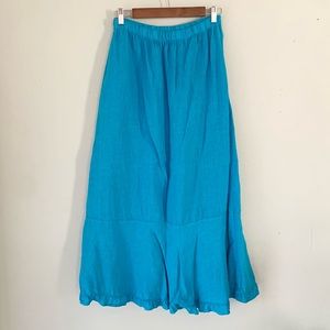 Match Point blue linen skirt size M
